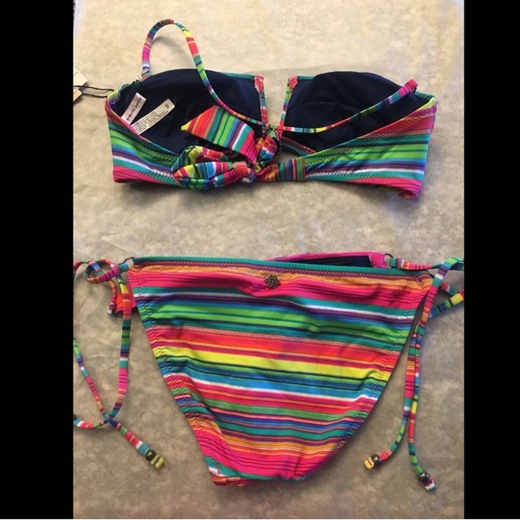 NWT Nanette Lepore Bikini SET Bandeau Top + Bottom - Picture 4 of 8